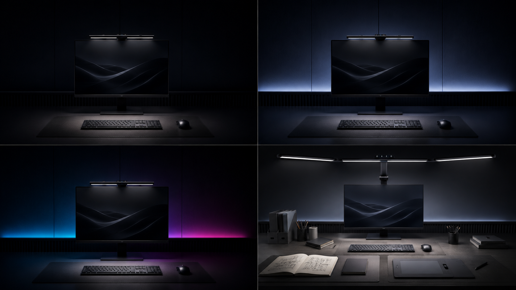 Quntis Focus, Glow, IM, and Studio series light structure comparison