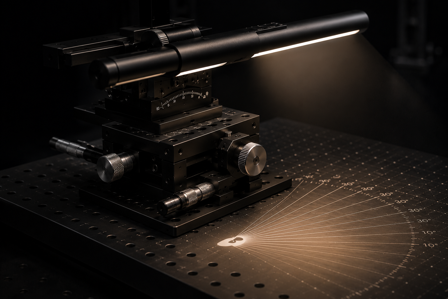 Quntis optical beam angle testing setup for monitor light bar design