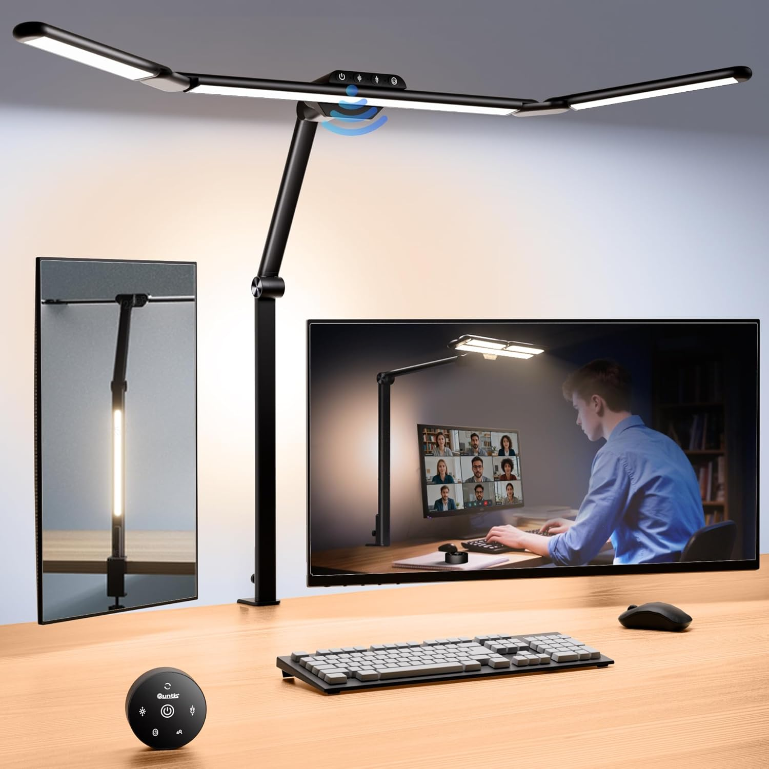 Quntis 3-Stage Foldable Desk Lamp Studio 82 cm Black